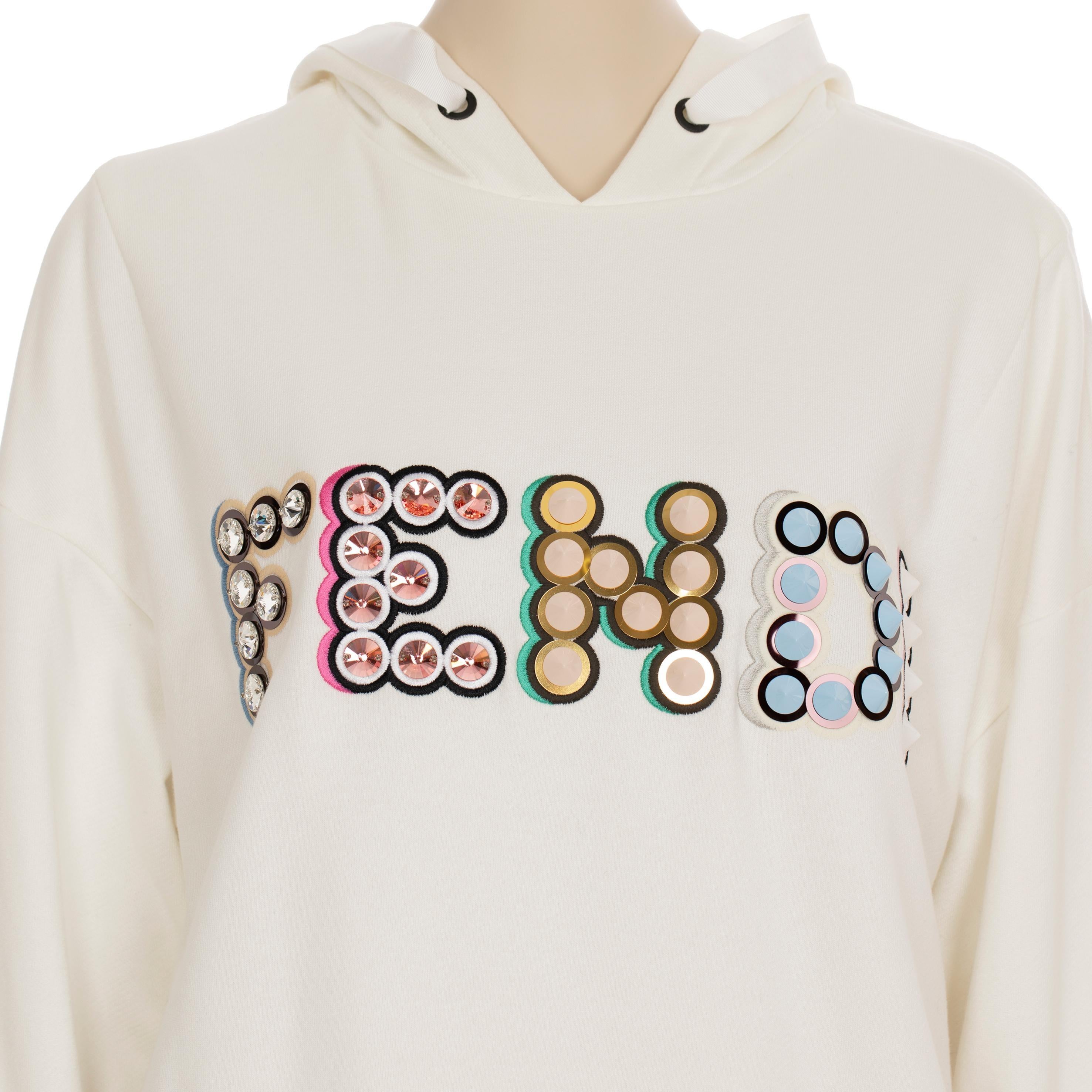 Fendi Sudadera oversize con capucha y detalles de logotipo 38 IT en venta 6