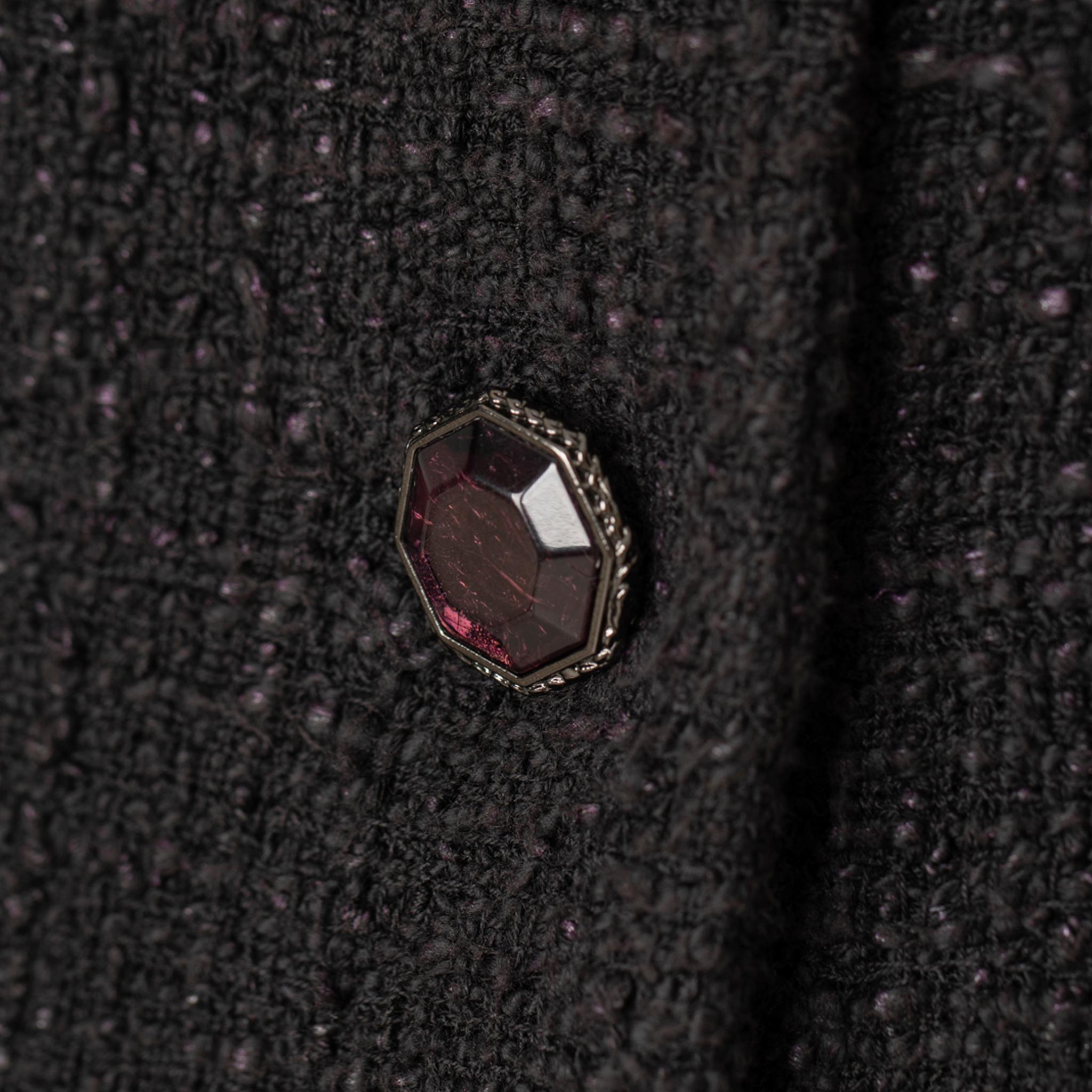 Chanel Tweed Multi-button Crew Neck Jacket 40 FR en vente 2