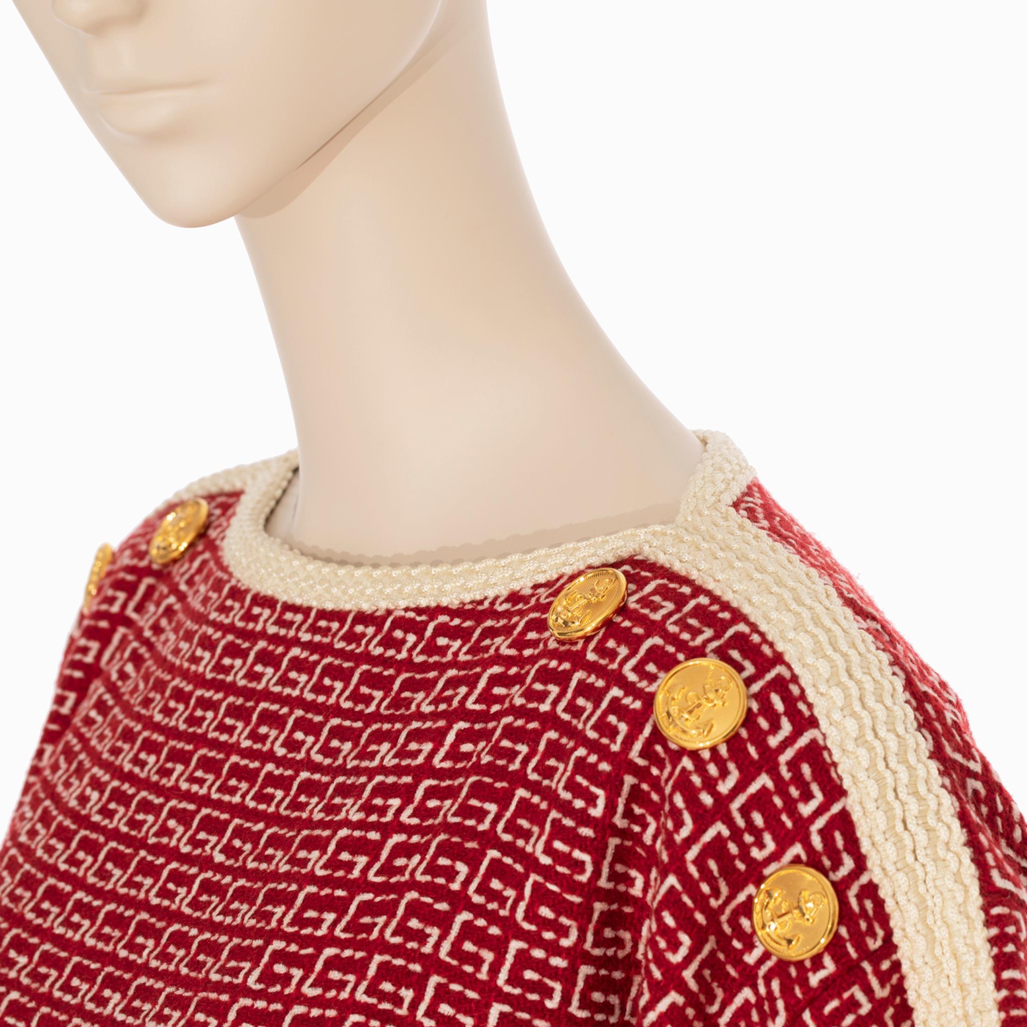 Gucci Tweed Rot & Off-White Tunikakleid 38 IT im Angebot 2