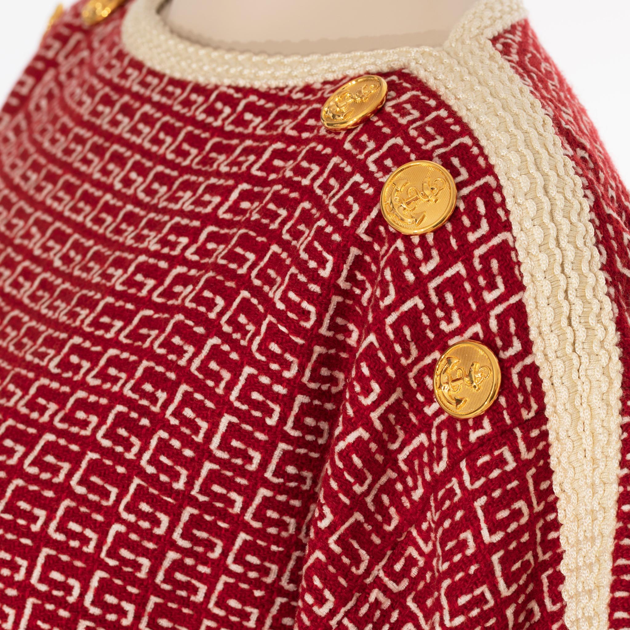 Gucci Tweed Rot & Off-White Tunikakleid 38 IT im Angebot 3