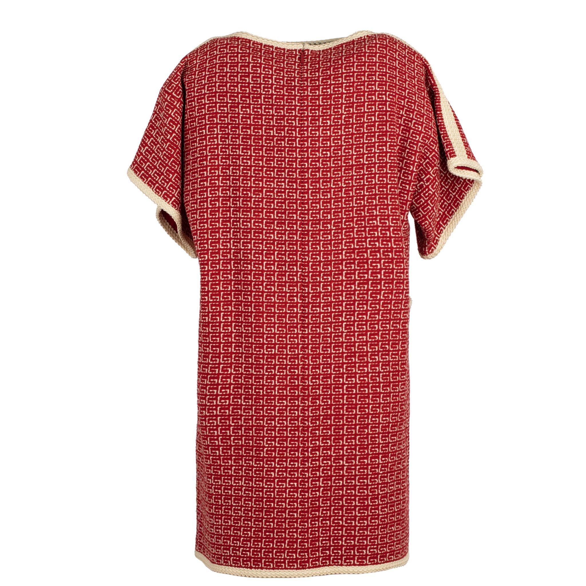 Gucci Tweed Rot & Off-White Tunikakleid 38 IT im Angebot 10