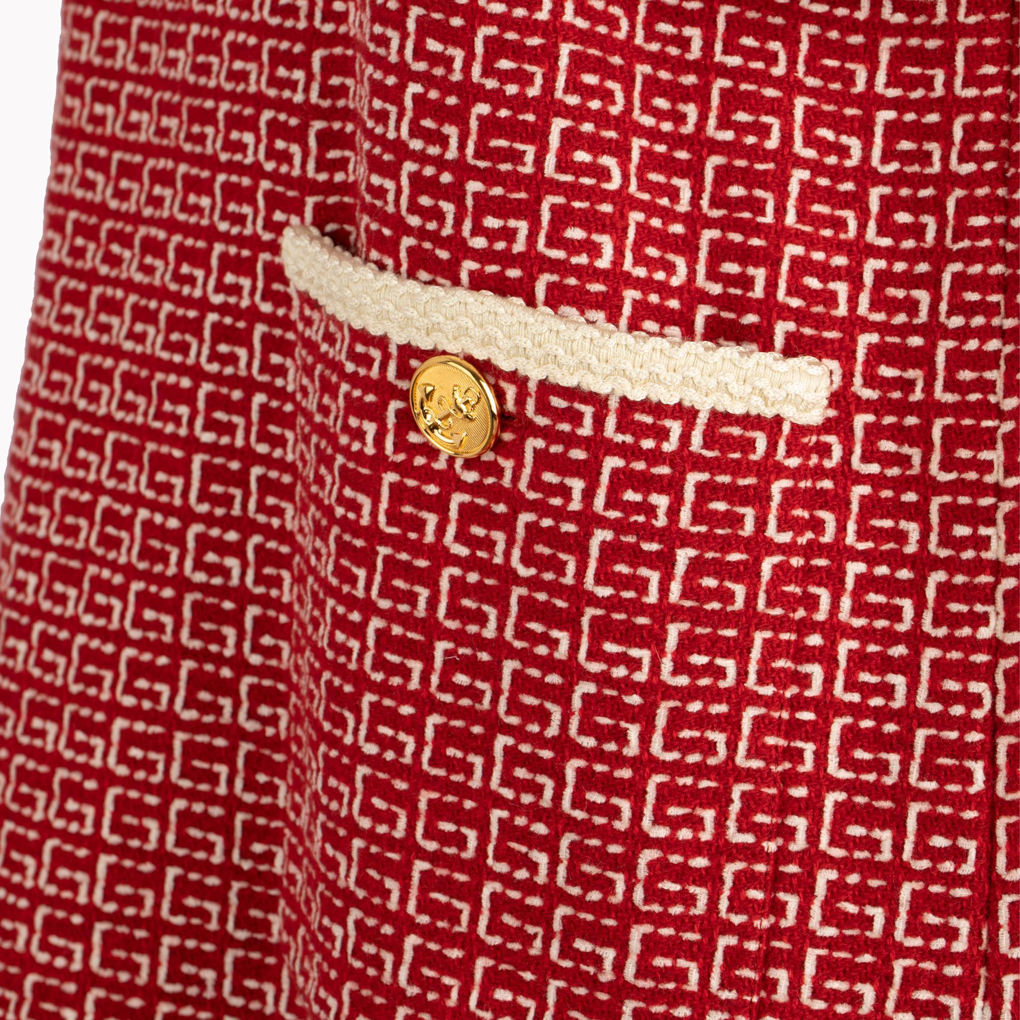 Gucci Tweed Rot & Off-White Tunikakleid 38 IT im Angebot 16