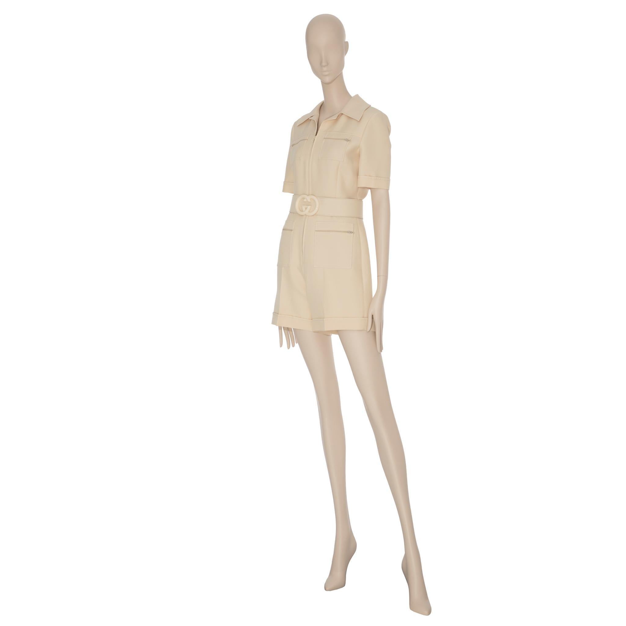 De las mujeres Gucci Mono Corto con Cinturón Mujer Marfil 38 IT en venta