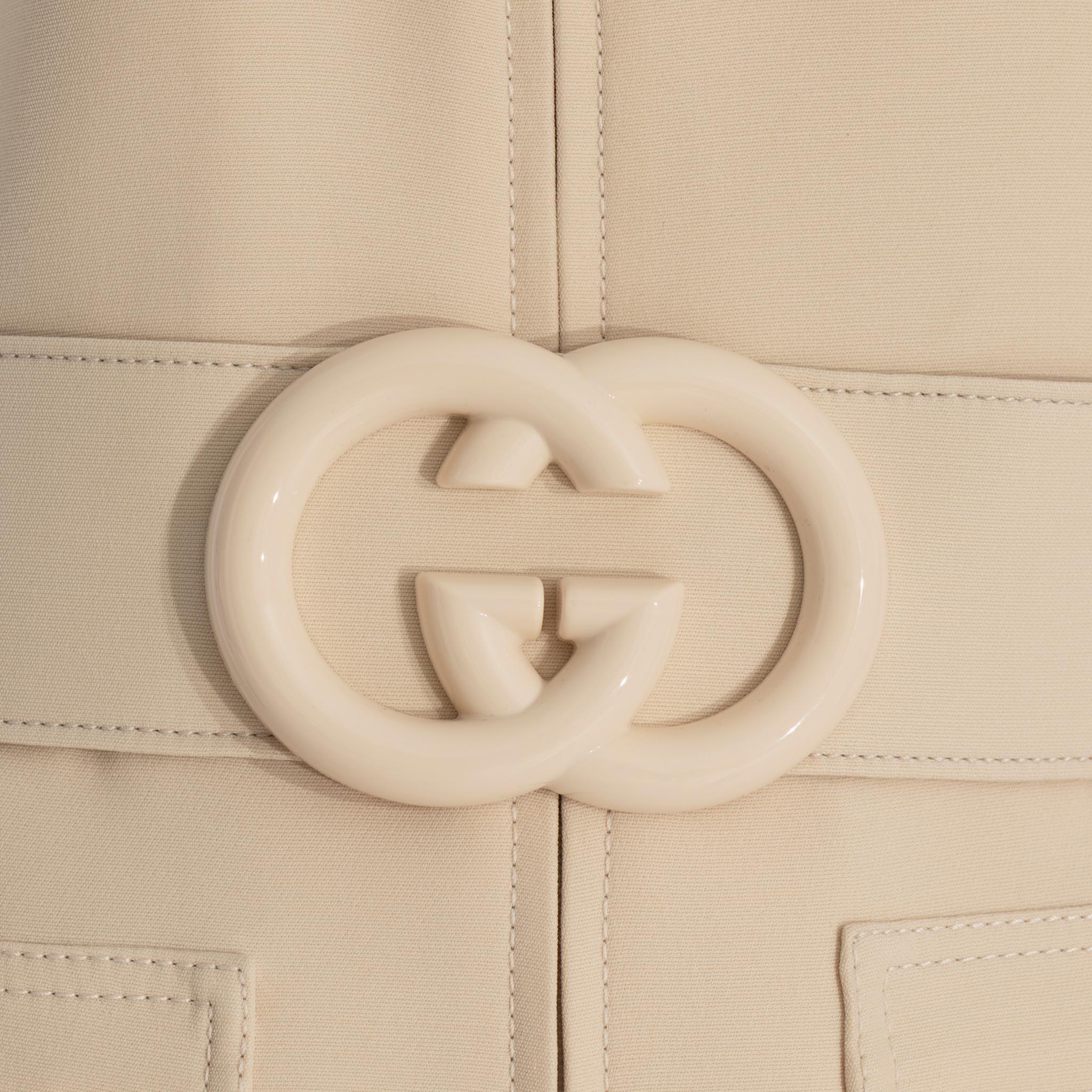 Gucci Mono Corto con Cinturón Mujer Marfil 40 IT en venta 1