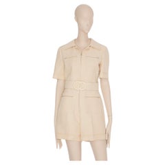 Gucci Womens Short Belted Jumpsuit Ivory 40 IT