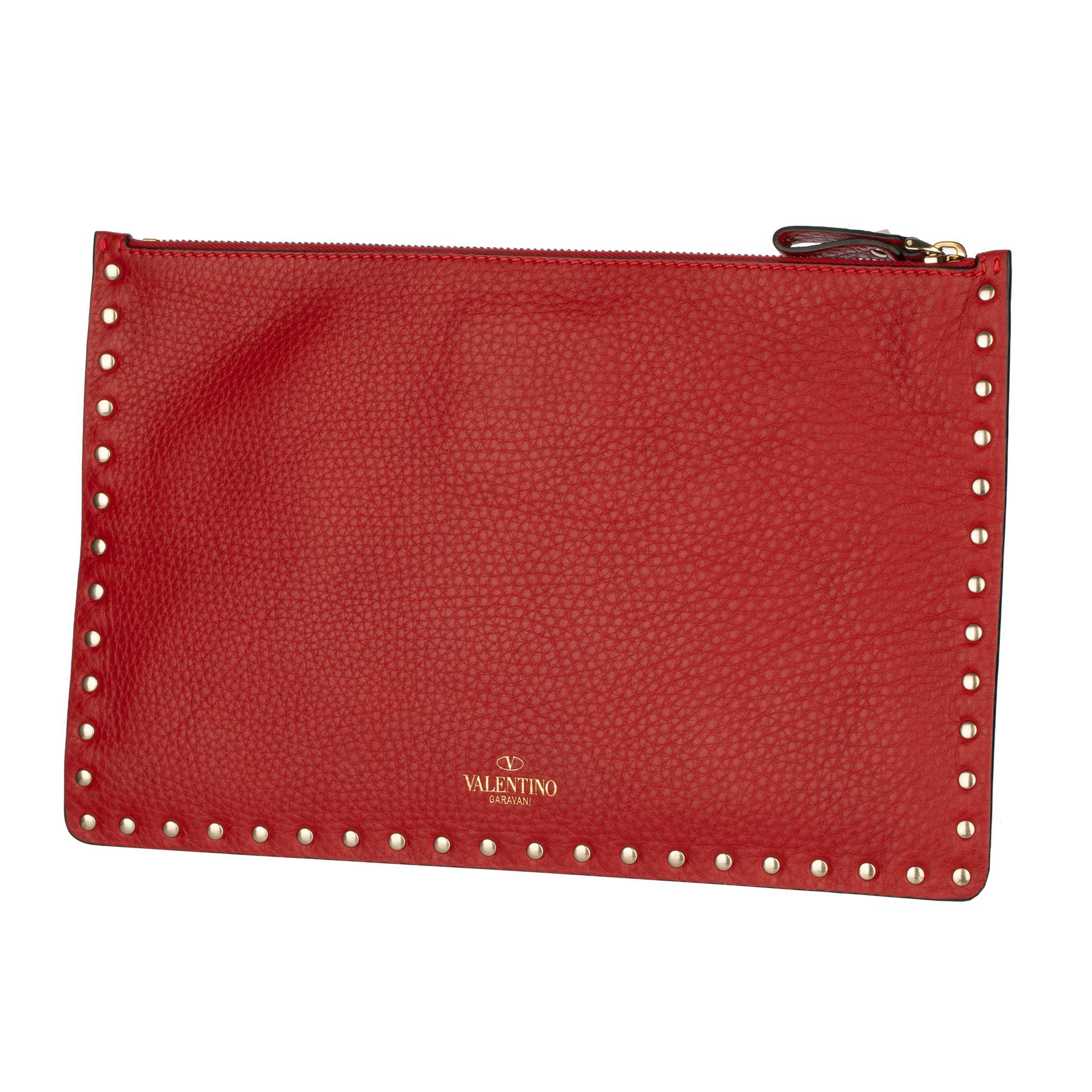 Valentino Rote Rockstud-Ledertasche im Angebot 2