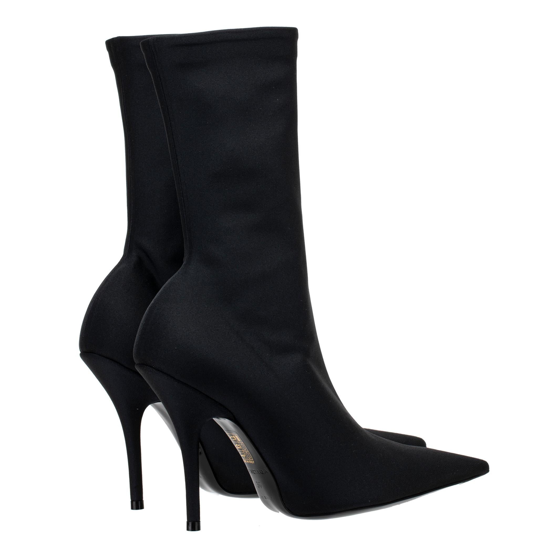 Balenciaga Stivale in maglia elastica nero 36 FR 1