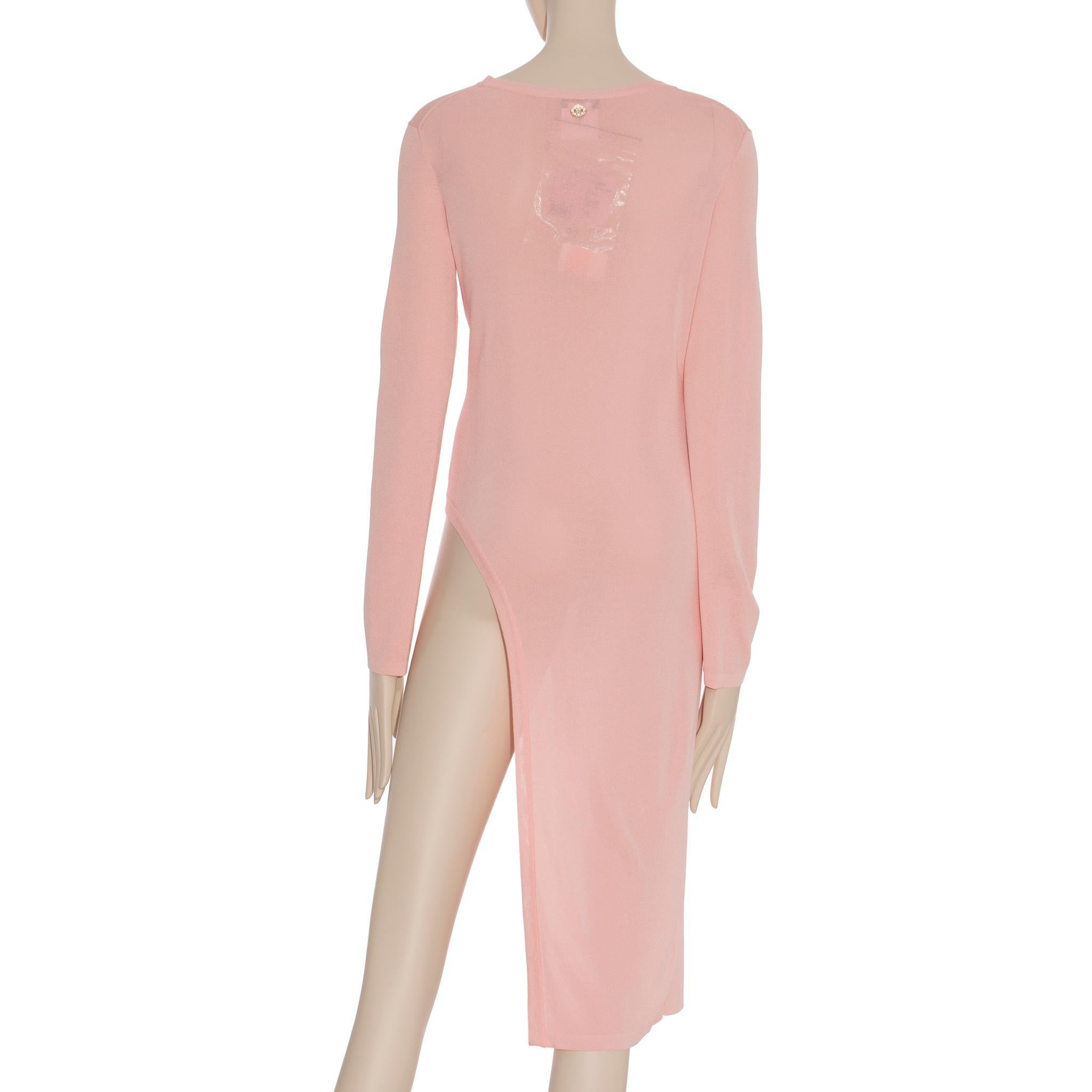Chanel Knit Rosa Langarm Kleid/Top 40 FR im Zustand „Neu“ im Angebot in Sydney, New South Wales