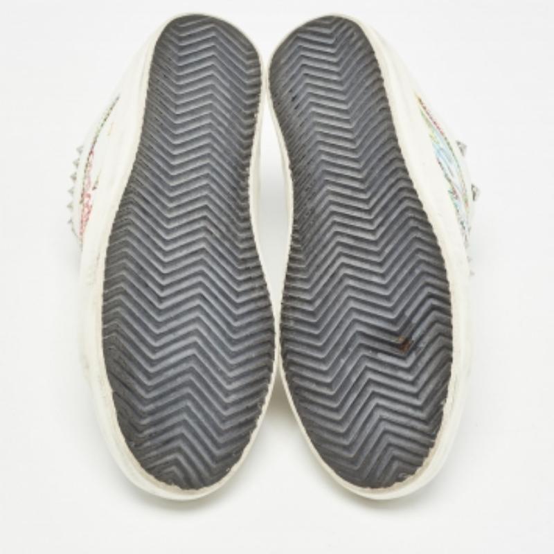 Zadig & Voltaire Weiß Leder und Wildleder Lace Up Sneakers Größe 36 Damen im Angebot
