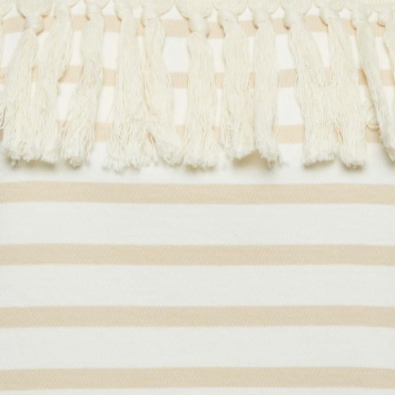 See By Chloe Camiseta de algodón a rayas con ribete de ganchillo beige XS en venta 1