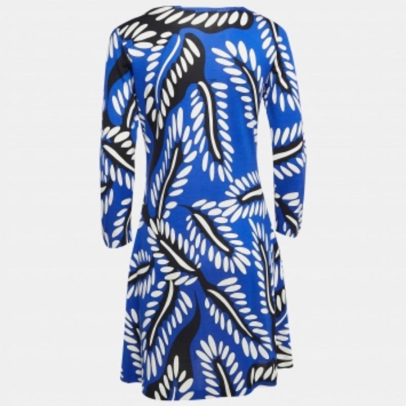 Diane von Furstenberg Bleu Robe Kaden en jersey imprimé M Pour femmes en vente