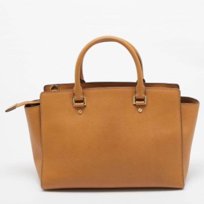 MICHAEL Michael Kors Beige große Selma-Tasche aus Leder im Angebot 2