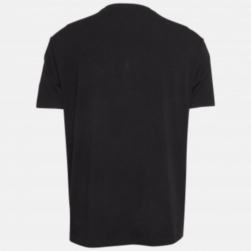 De los hombres Emporio ARMANI Camiseta de algodón negra con logo XXL en venta