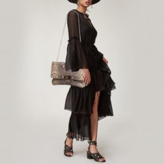 MICHAEL Michael Kors - Sac à bandoulière en cuir beige embossé en python