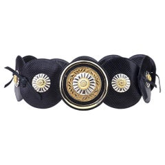 Leiber Black Lizard Large Lizard Medallion Belt, 1980