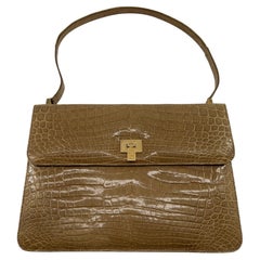 Lambertson Truex Tan Baby Crocodile Handbag