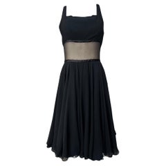 Black Sheer Midriff Little Black Dress, 1960s