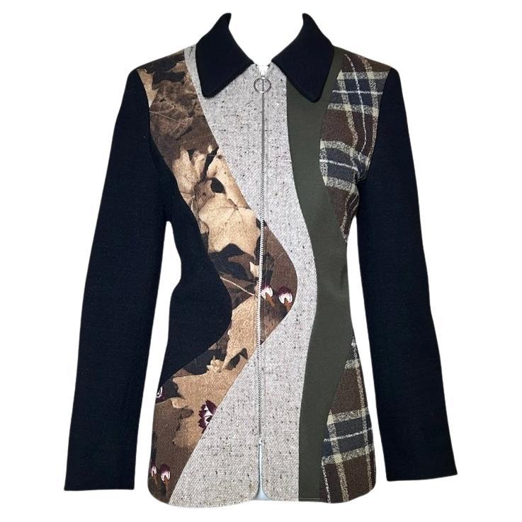 Moschino Couture Autumn Motif Angora Blend Pieced Jacket