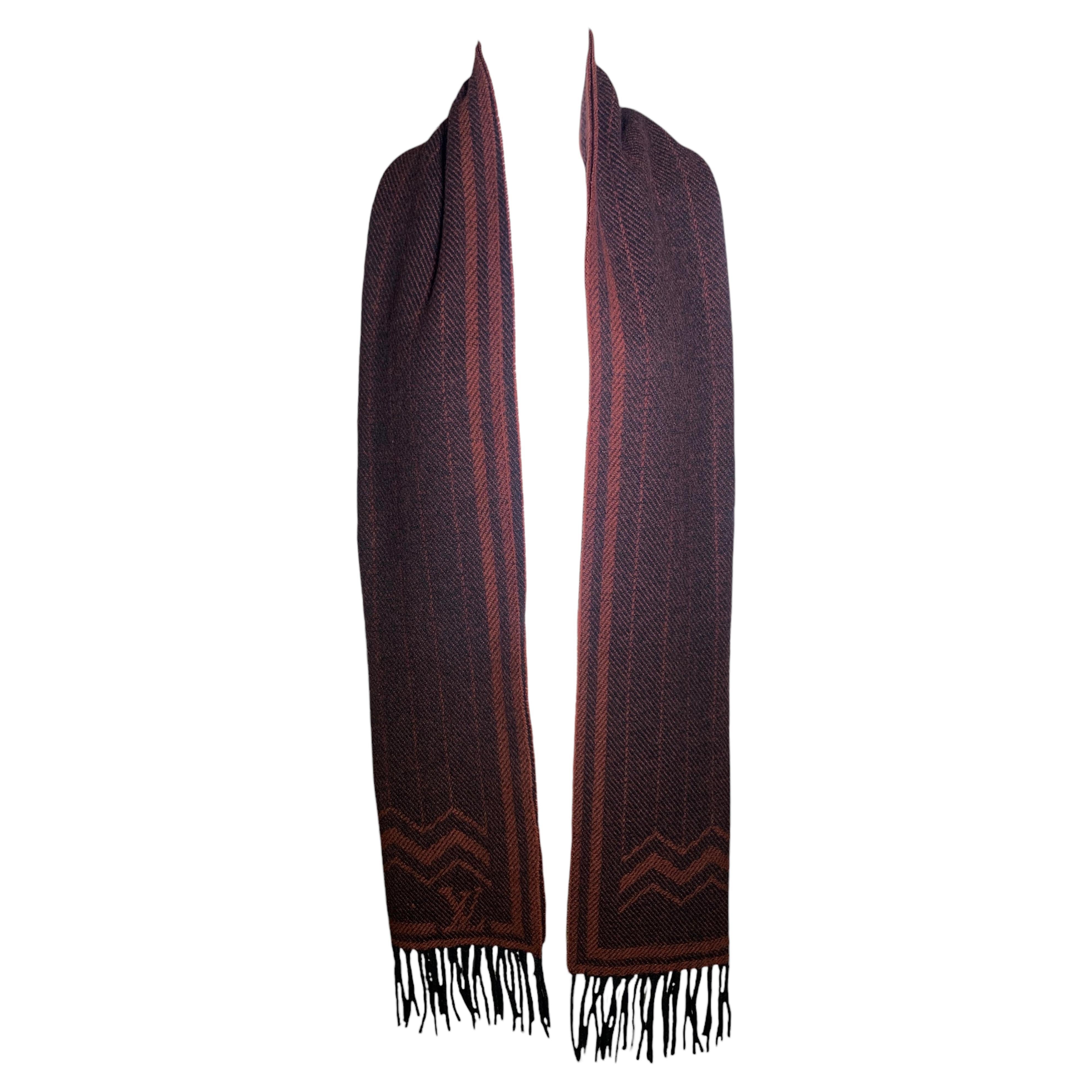 Sciarpa in maglia di lana e cashmere Louis Vuitton marrone
