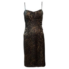 D&G Y2K Leopard Print Body Con Dress, 2000s
