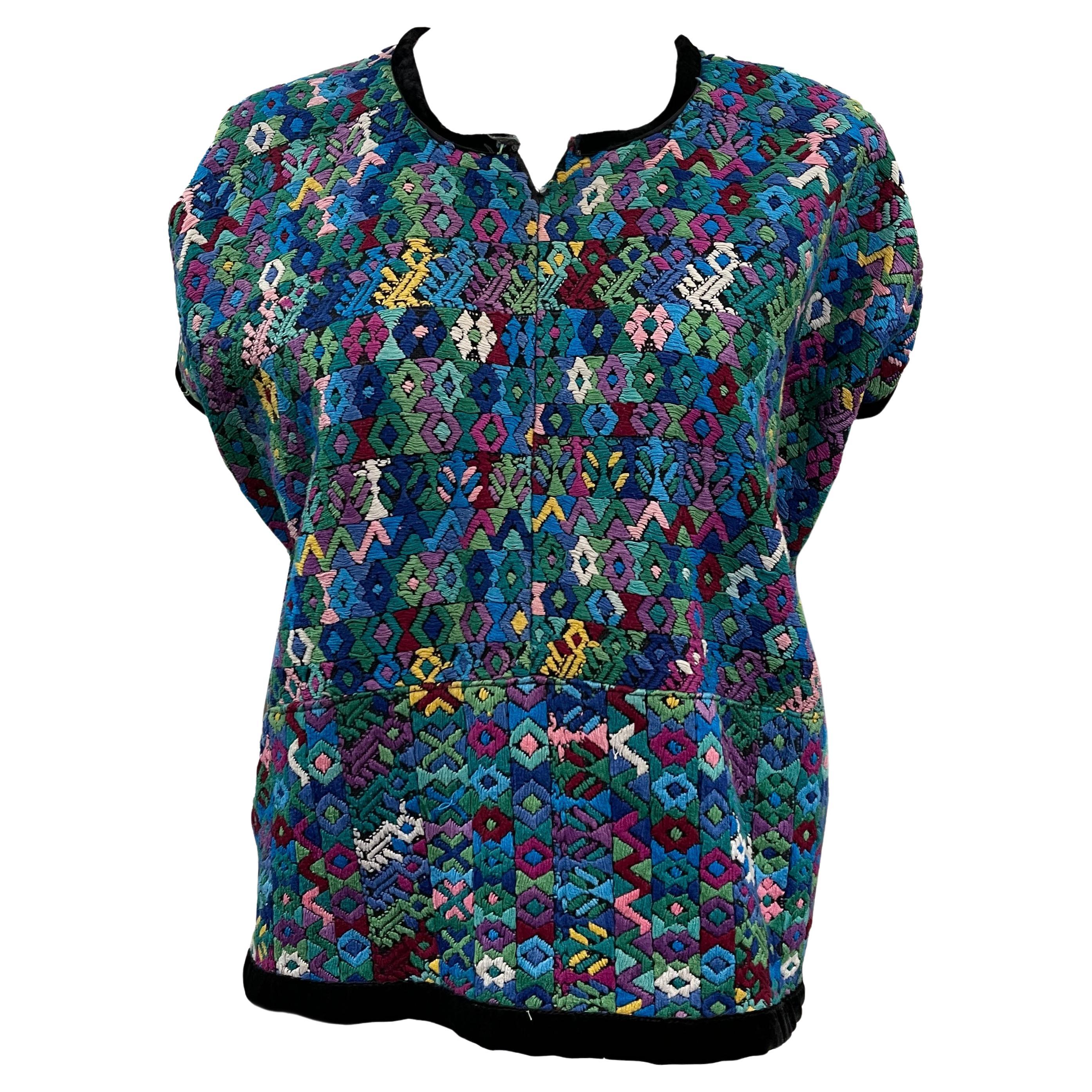 Mid Century Multi-Colored South American Huipol Tunic