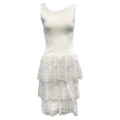 Patrick Kelly S/S RTW White Lace and Cotton Tank Dress, 1986
