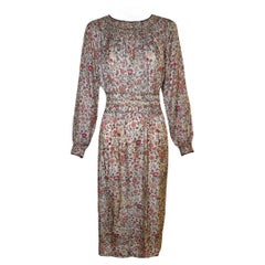 Liberty & Co of London Block Print Floral Dress, 1930s