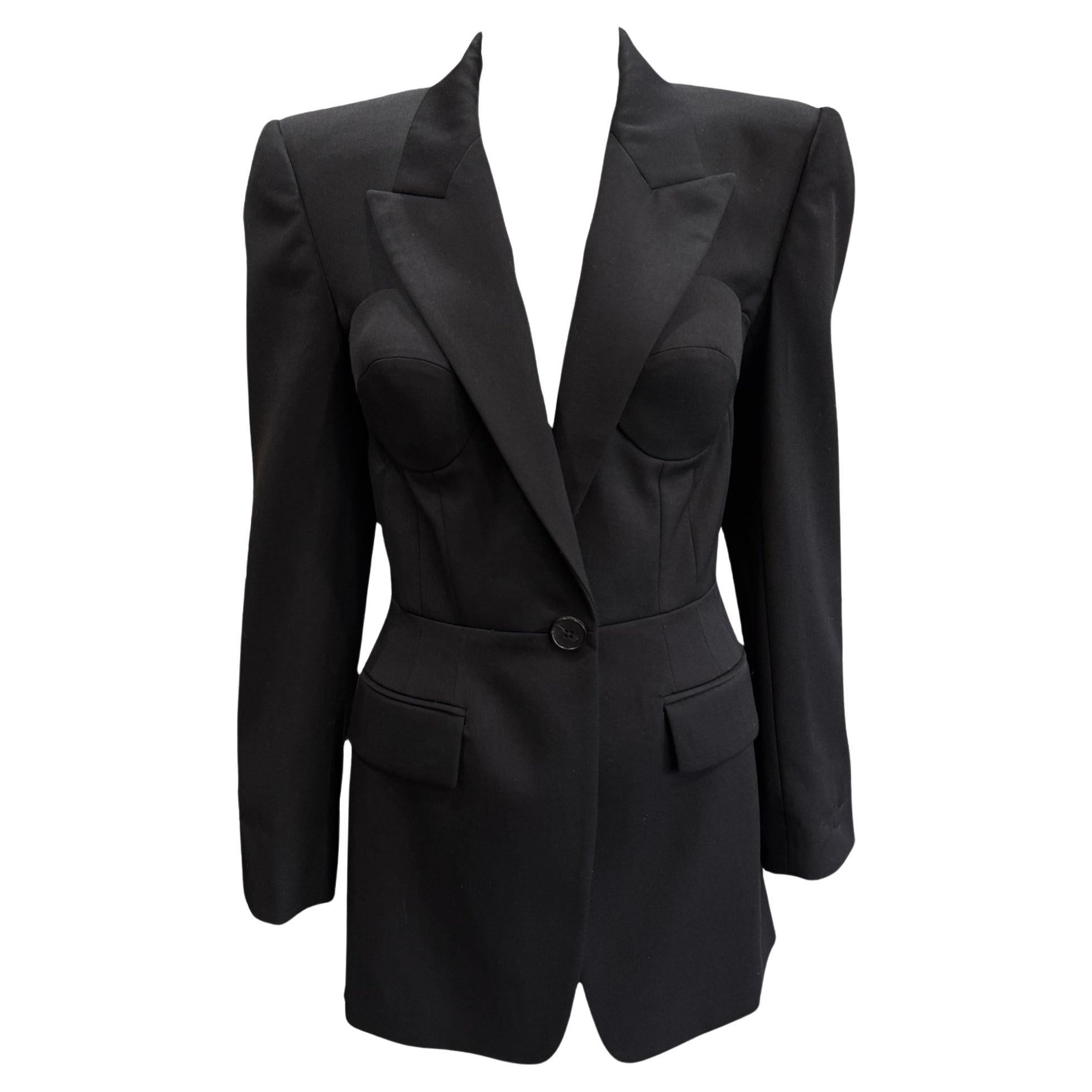 Alexander McQueen A/W 2023 Black Surrealist Blazer with Bust Detail, NWT