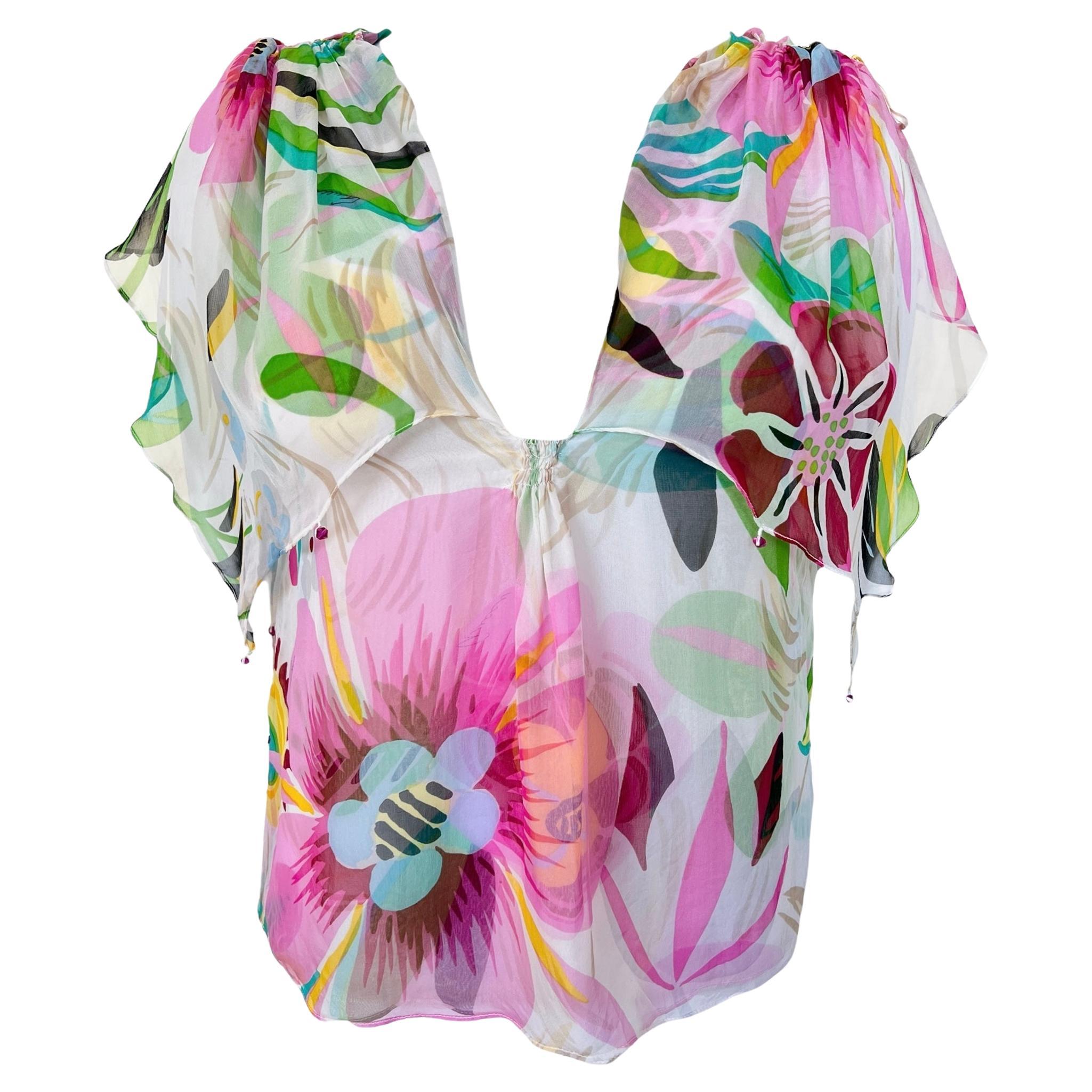 Tom Ford for Gucci S/S Silk Tropical Floral Print Blouse, 1999 at
