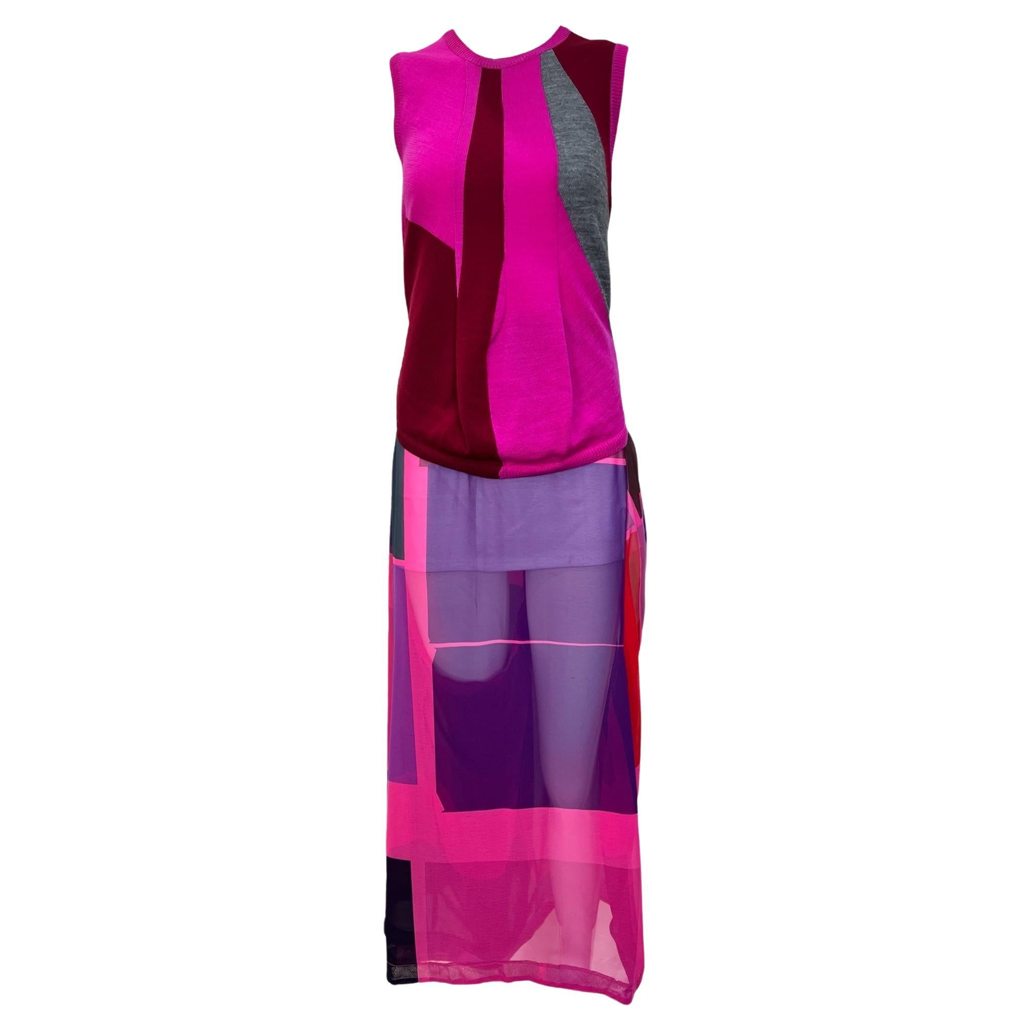 Ensemble pull et pantalon coloré rose de Comme des Garcon S/S, 1996 en vente