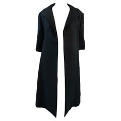 Christian Dior New York Original Black Open Front Coat, 1950s