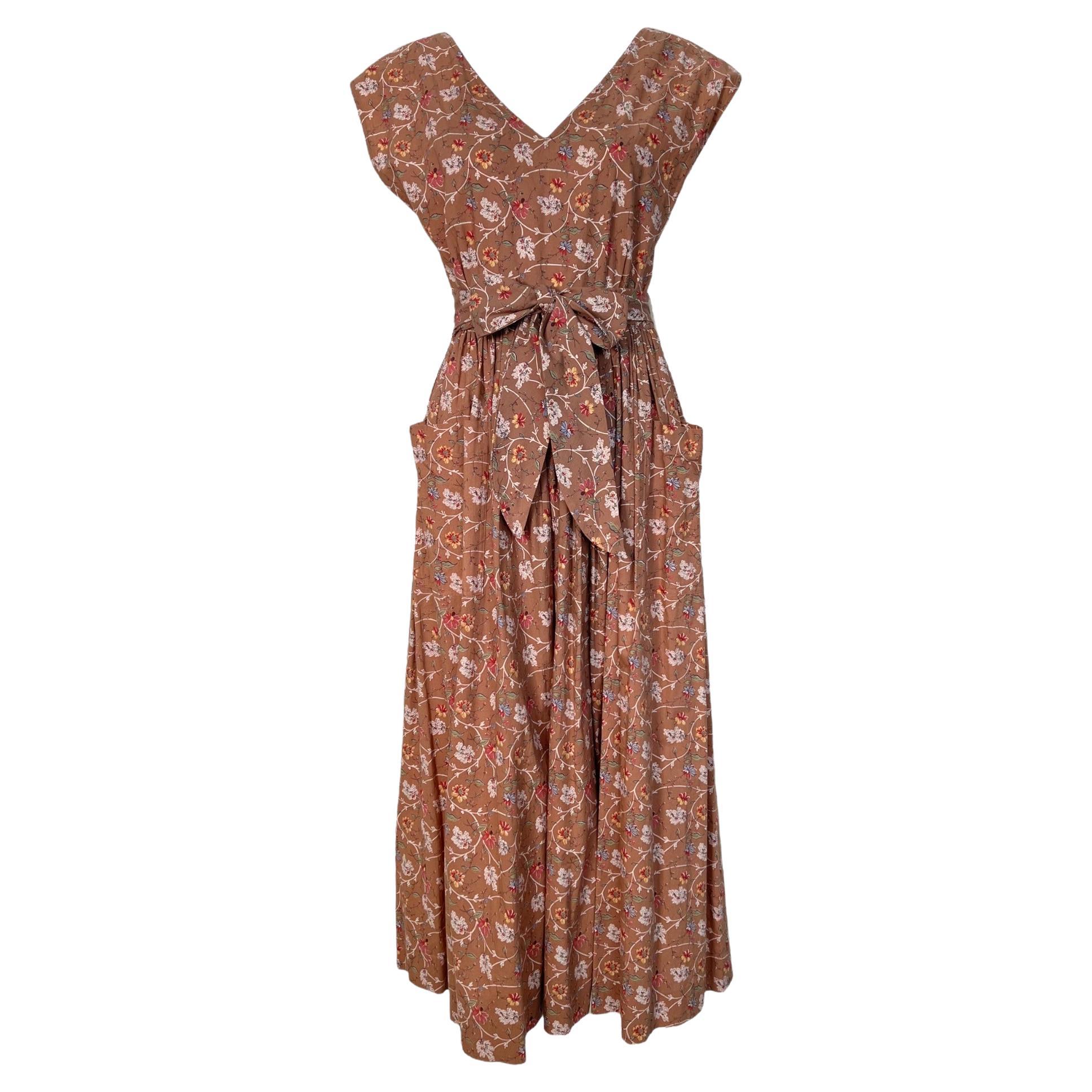 Ralph Lauren Early Floral Cottage Core Cotton Prairie Dress, 1980s