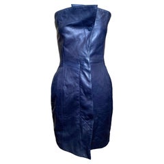 Claude Montana Seltenes trägerloses Minikleid aus Lammleder, 1970er Jahre