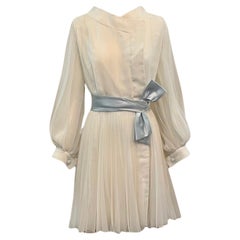William Travilla White Chiffon Pleated Valley of The Dolls Dress, 1960s