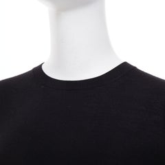 THEORY black wool blend fine knit long sleeve warm crew neck sweater P XS