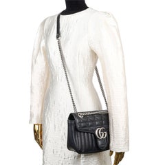 Gucci Calfskin Matelasse Aria GG Marmont Shoulder Bag