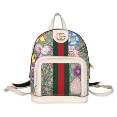 Gucci GG Supreme Monogram Flora Web Small Ophidia Day Backpack White