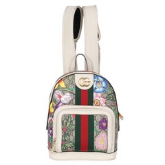 Gucci GG Supreme Monogram Flora Web Small Ophidia Day Backpack White