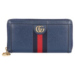 Gucci Calfskin Web Ophidia Zip Around Wallet