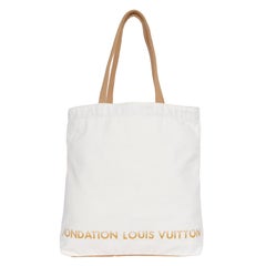 Louis Vuitton New Women's Beige Brown Canvas Foundation Tote Bag 14"