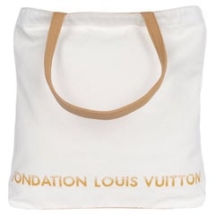 Louis Vuitton New Women's Beige Brown Canvas Foundation Tote Bag 14"