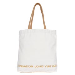 Louis Vuitton New Women's Beige Brown Canvas Foundation Tote Bag 14"