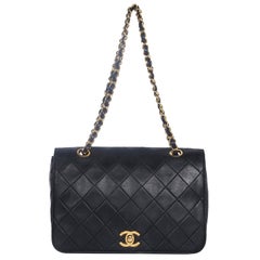 Chanel Classic Full Flap Shoulder Bag in Black Quilted Leather, 1996-1997