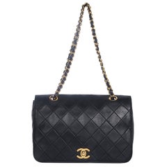 Chanel Classic Full Flap Shoulder Bag in Black Quilted Leather, 1996-1997