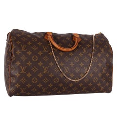 Bolso Louis Vuitton Monogram Speedy 40 con correa, color marrón, 1992