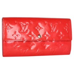 Louis Vuitton Long Leather Sarah Wallet in Red/Orange, 2012