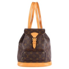 Louis Vuitton Montsouris MM Backpack with Canvas Leather in Brown
