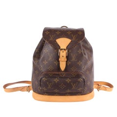 Louis Vuitton Montsouris MM Backpack with Canvas Leather in Brown