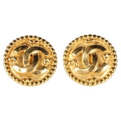 Chanel CC 24-Karat-Gold-Ohrclips, 1996