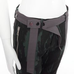 DRIES VAN NOTEN 2014 Runway  green black grey tie dye print biker jeans IT46 S